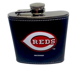 MLB Cincinnati Reds Leather Wrapped Flask